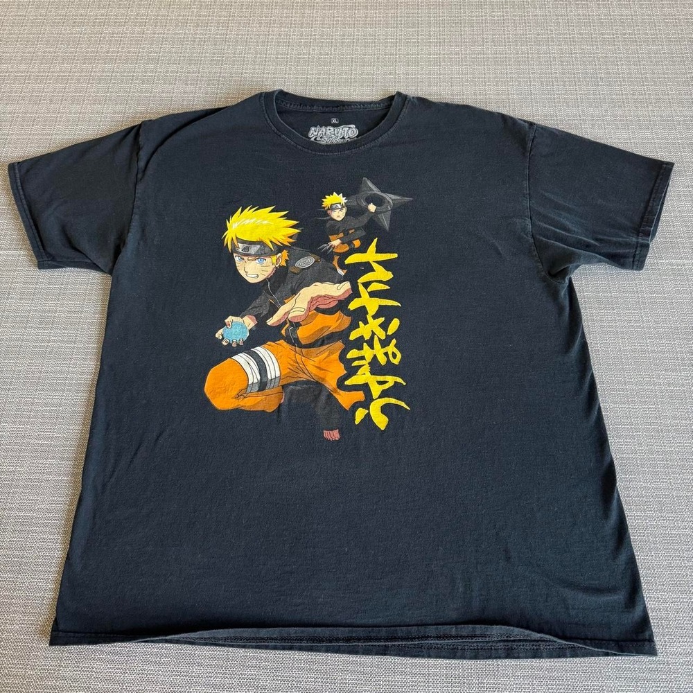 Naruto Shippuden black cotton t-shirt Size XL